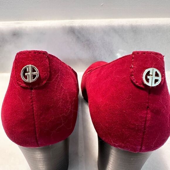 Giani Bernini Memory Foam Tavetti Pumps Dark Red Suede Shoes Size 6.5M - Picture 4 of 7